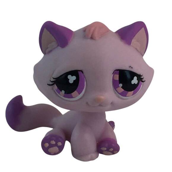 Littlest Pet Shop LPS #576 Purple Pink Kitty Cat Clover Eyes Kitten - Picture 1 of 8